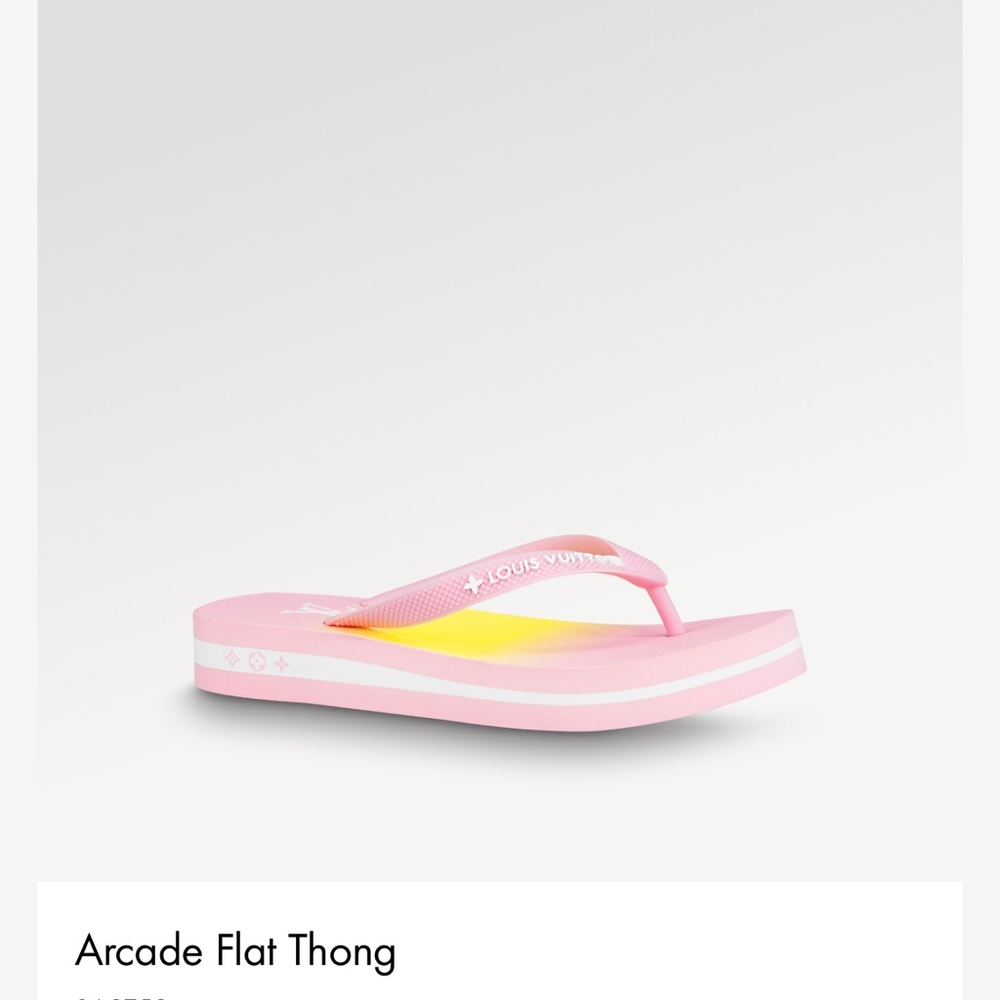 Louis Vuitton Arcade Flat Thong Flip Flop Sandal Rose Pink Size 39 EUC